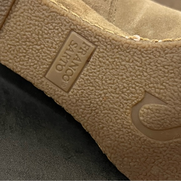 Franco Sarto Anita Brown Taupe Buckle Wedge Suede Ankle Boots,  Women’s Size 7.5 - Picture 6 of 7